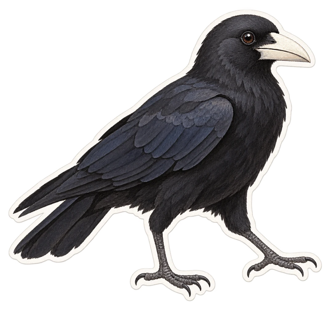 La corneille à bec blanc (Corvus woodfordi)