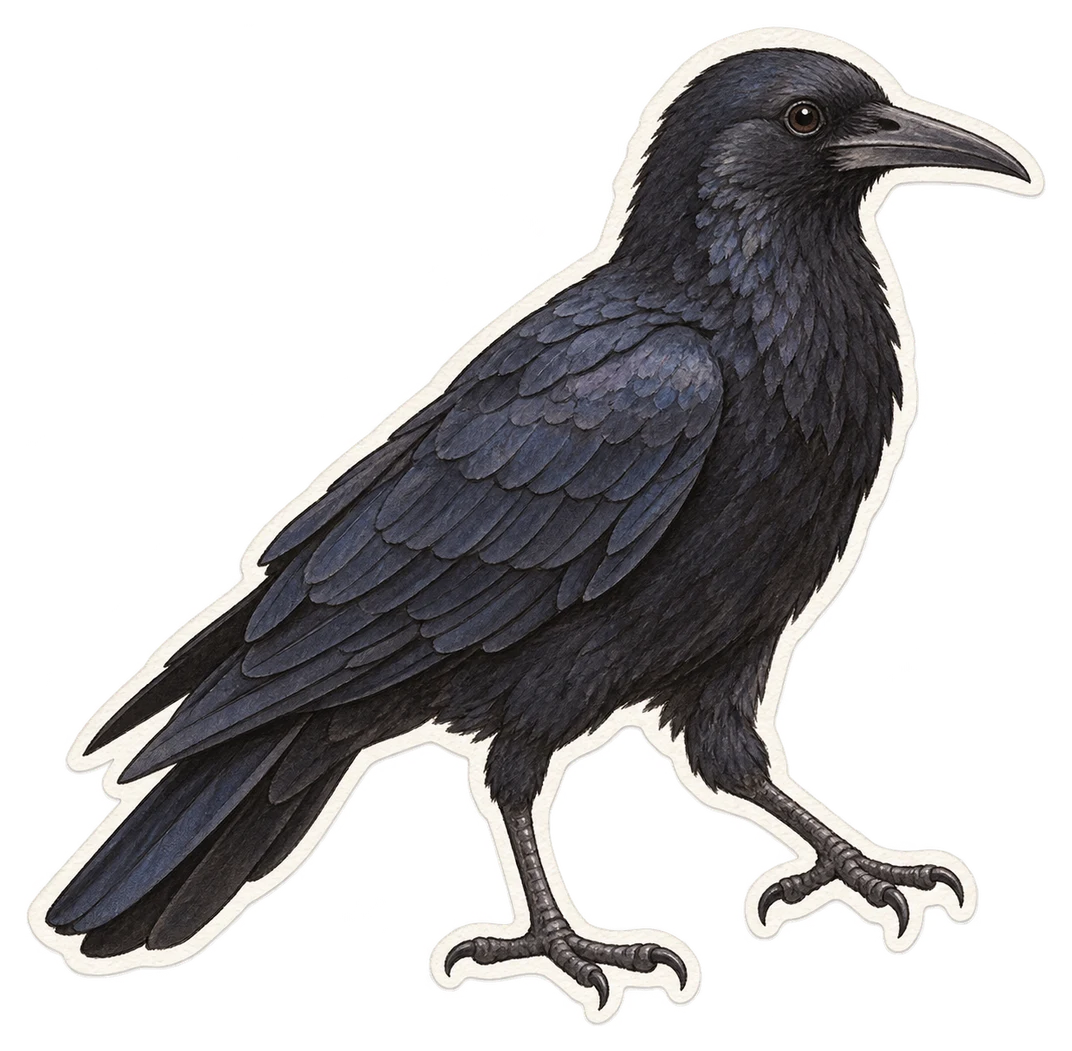 La corneille à bec fin (Corvus enca)