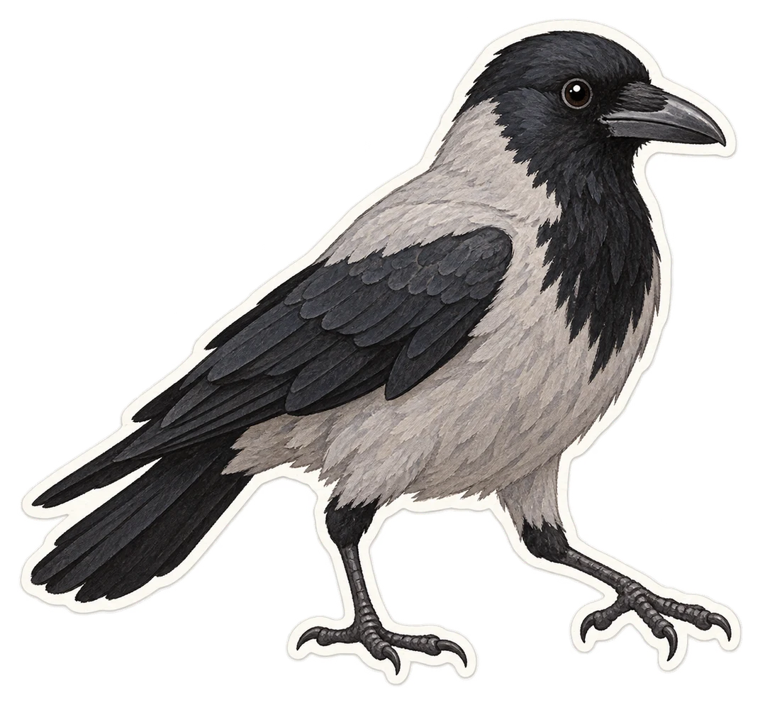 La corneille mantelée (Corvus cornix)