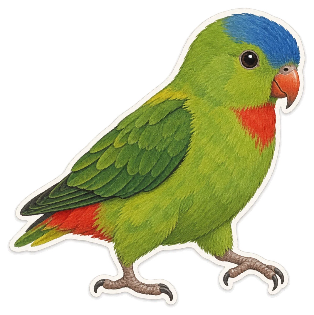 Le coryllis à tête bleue (Loriculus galgulus)