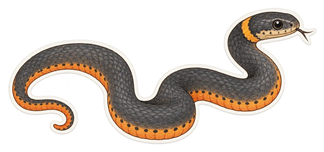 La couleuvre à collier annulaire (Diadophis punctatus)