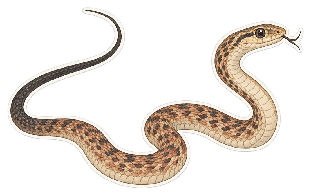 La couleuvre à fouet (Masticophis flagellum)