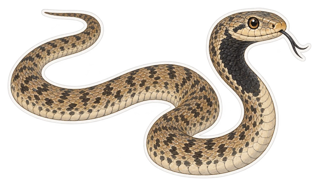 La couleuvre à gorge noire (Dolichophis jugularis)
