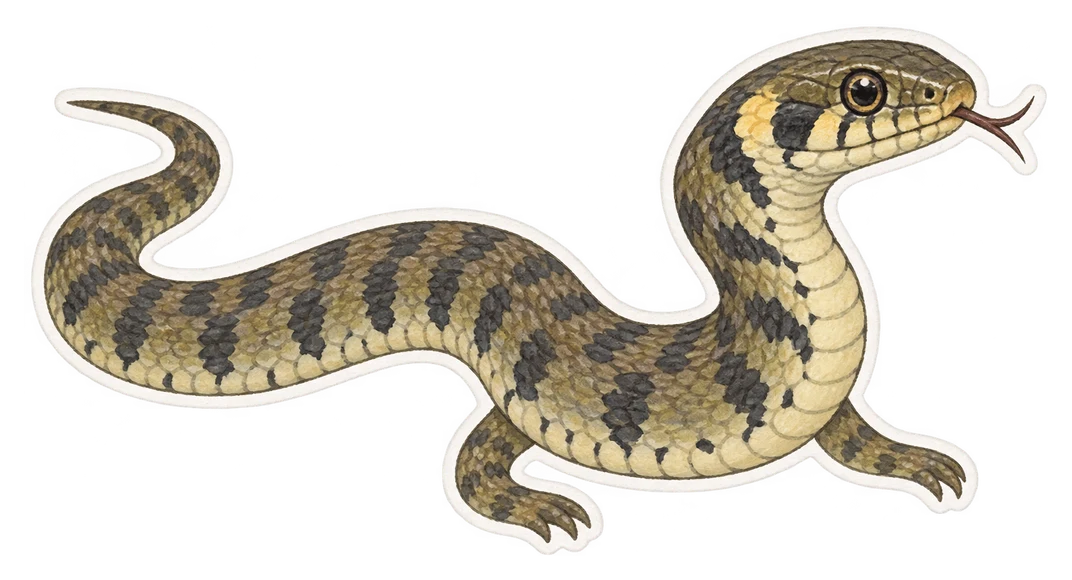 La couleuvre à grosse tête (Natrix megalocephala)