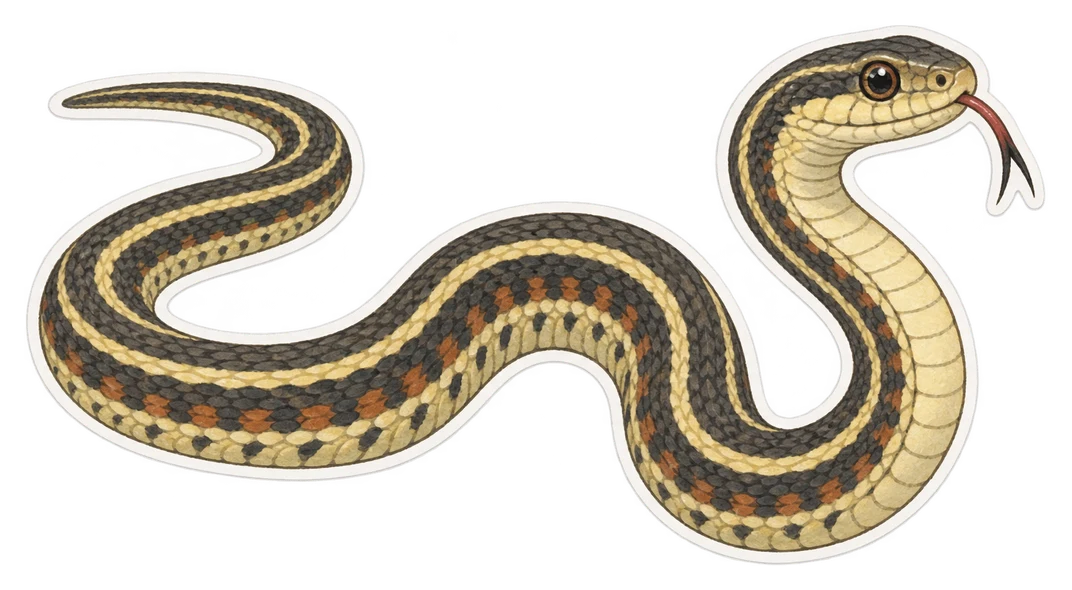 La couleuvre rayée commune (Thamnophis sirtalis)