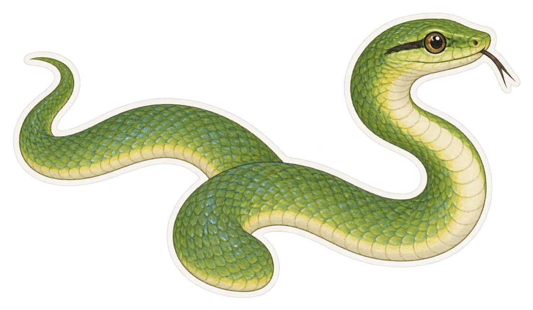 La couleuvre verte à queue rouge (Gonyosoma oxycephalum)