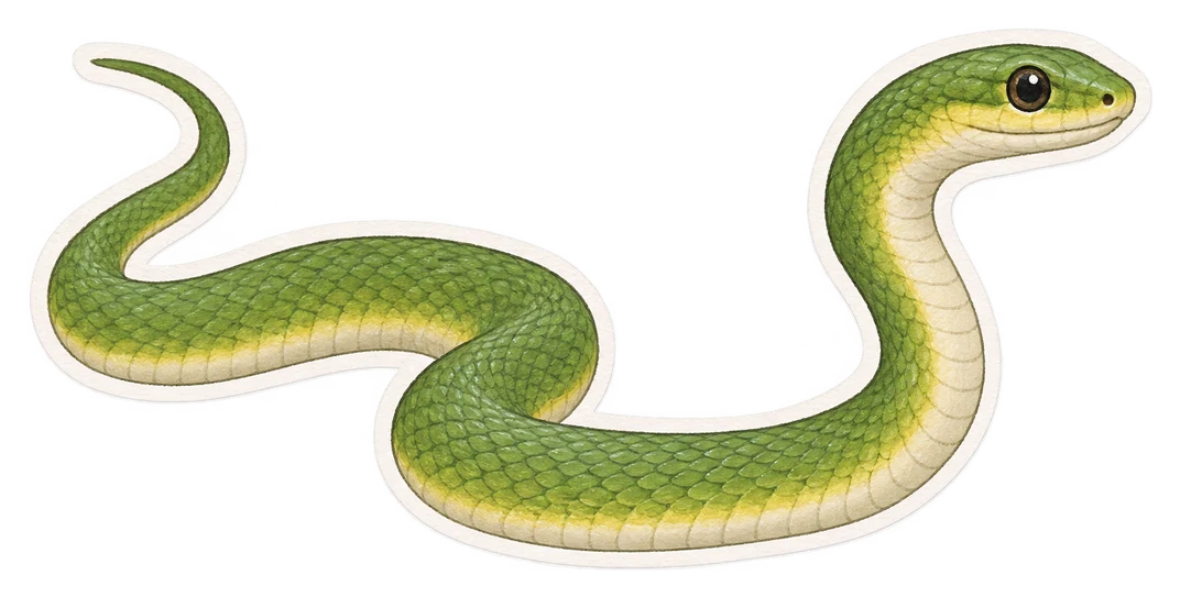 La couleuvre verte (Opheodrys vernalis)
