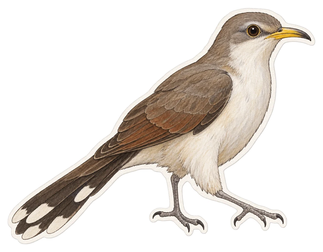 Le coulicou à bec jaune (Coccyzus americanus)