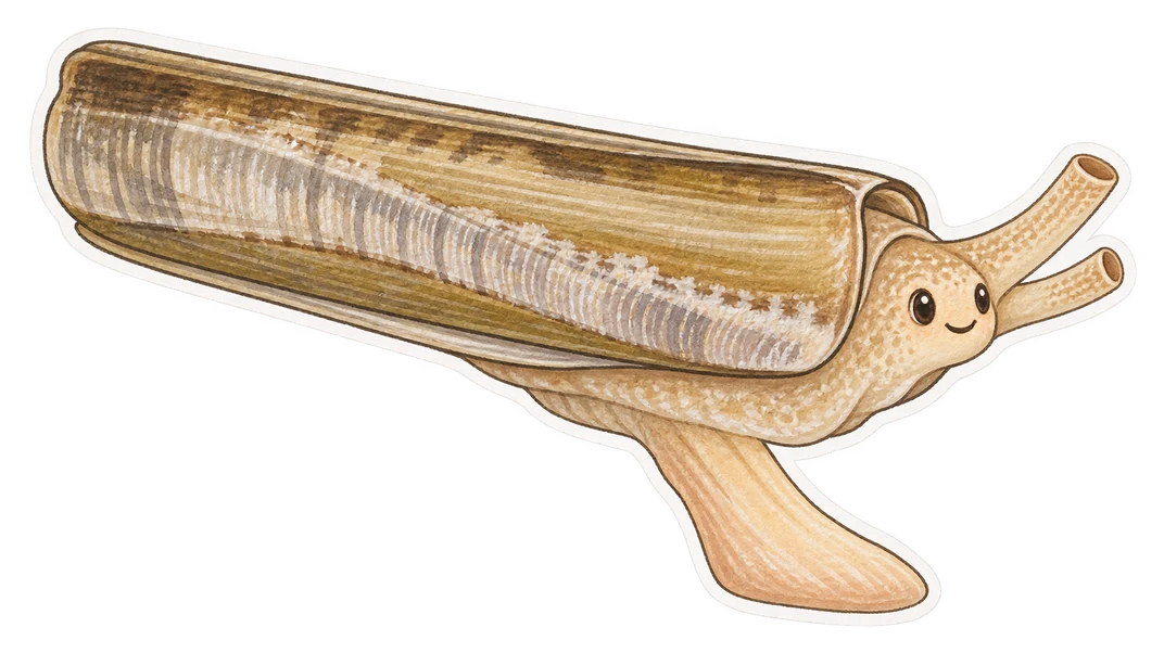 Le couteau arqué (Ensis magnus)