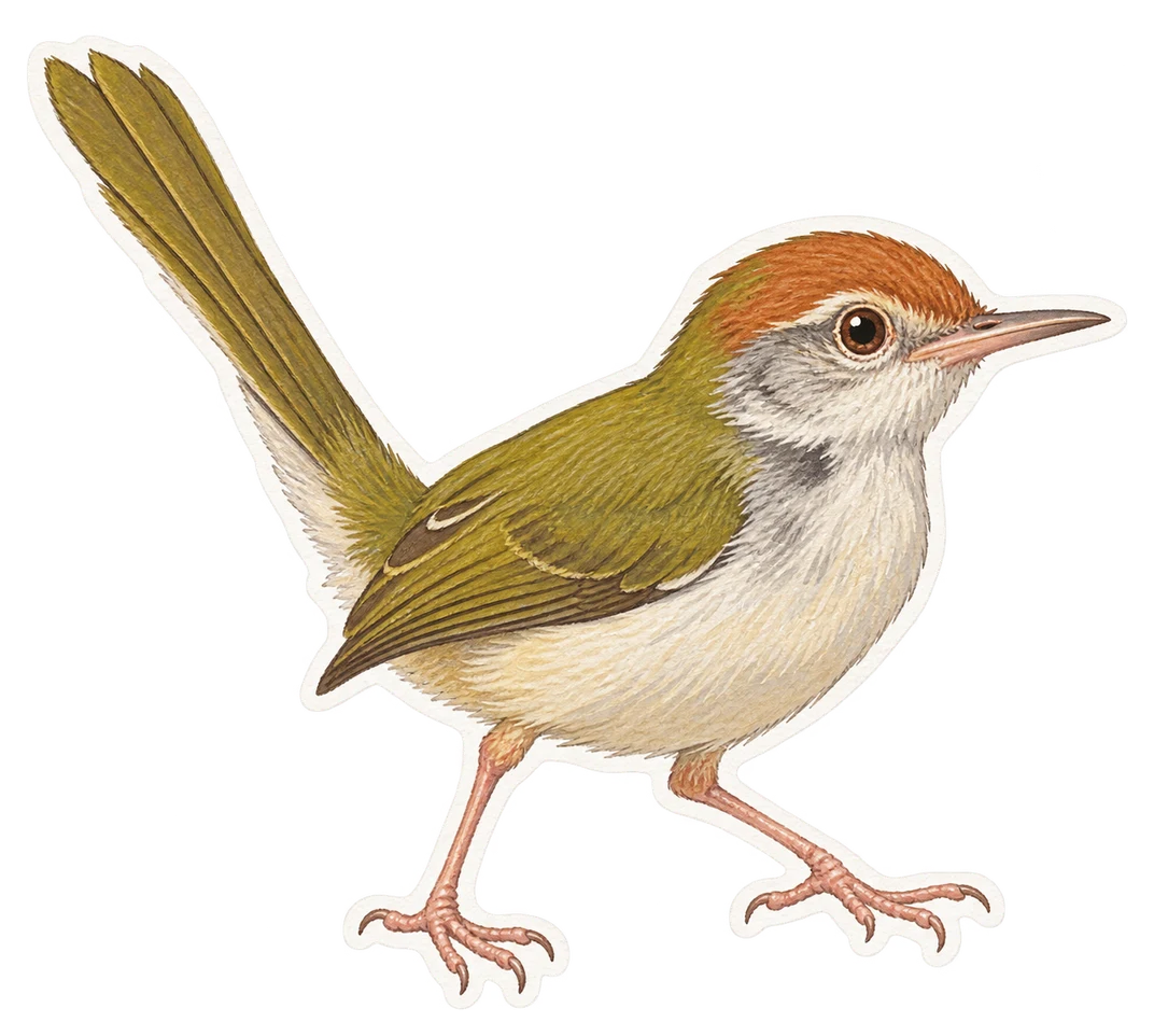 La couturière à longue queue (Orthotomus sutorius)