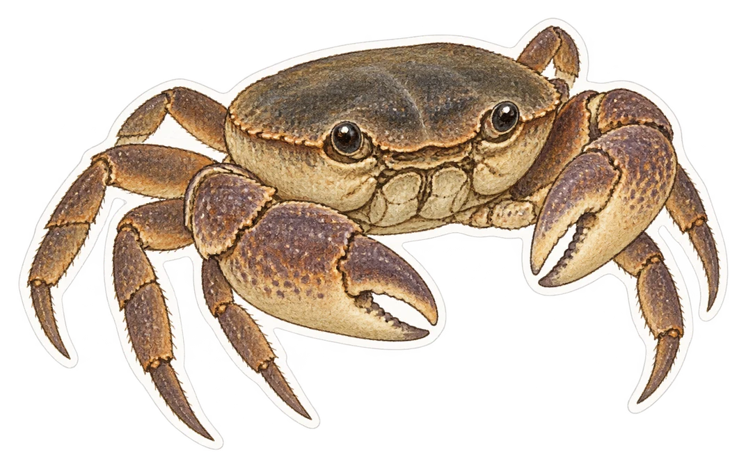 Le crabe de rivière (Potamon fluviatile)