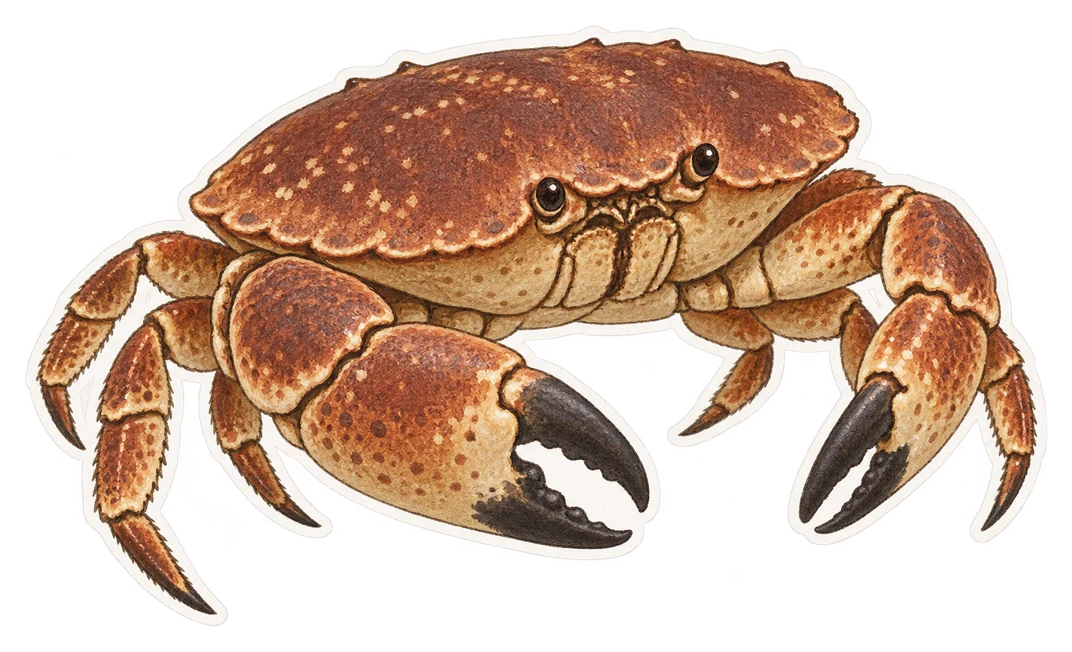 Le crabe tourteau (Cancer pagurus)