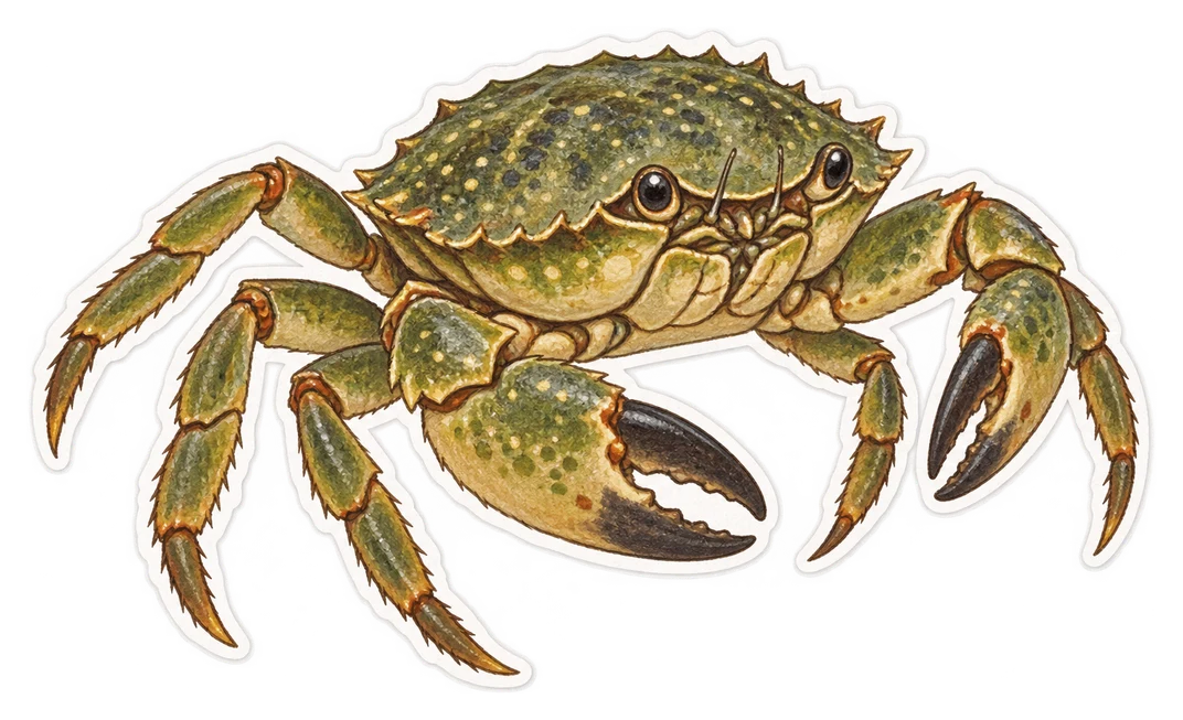 Le crabe vert méditerranéen (Carcinus aestuarii)