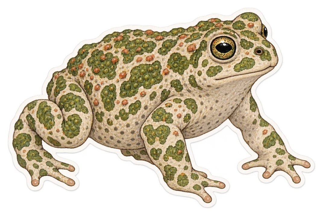 Le crapaud vert (Bufotes viridis)