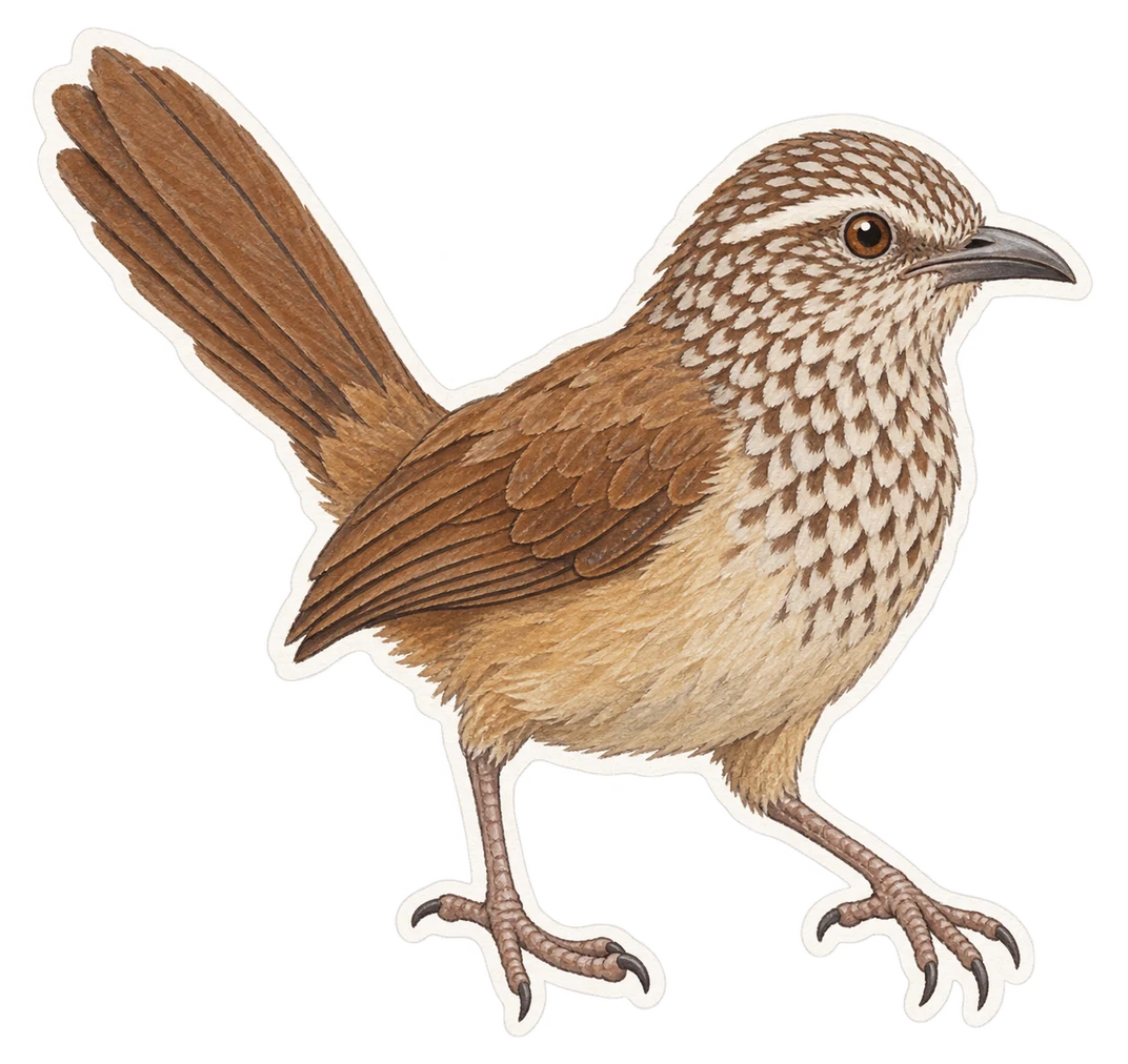 Le cratérope écaillé (Argya squamiceps)