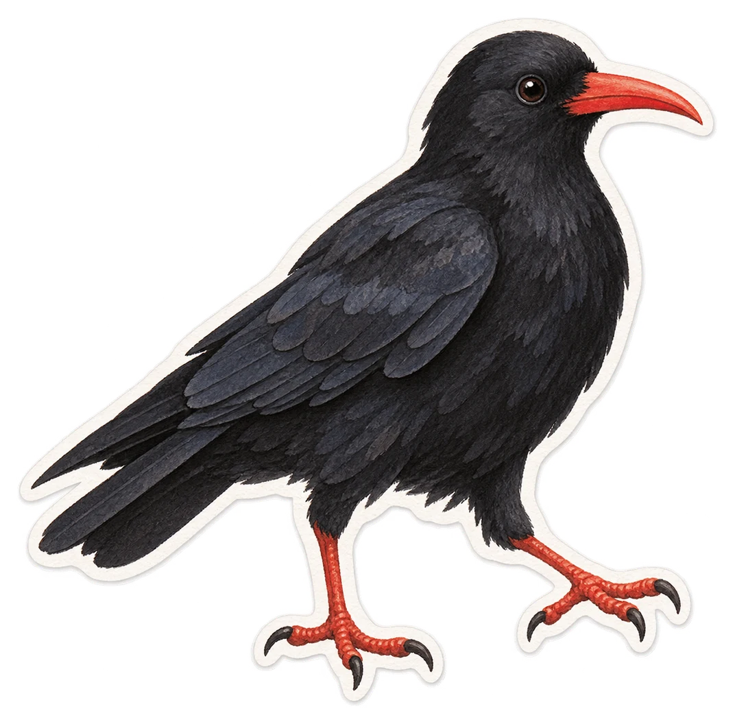 Le crave à bec rouge (Pyrrhocorax pyrrhocorax)