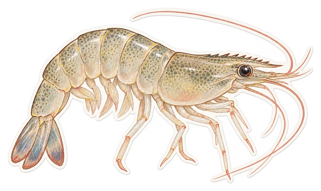 La crevette à pattes blanches (Litopenaeus vannamei)