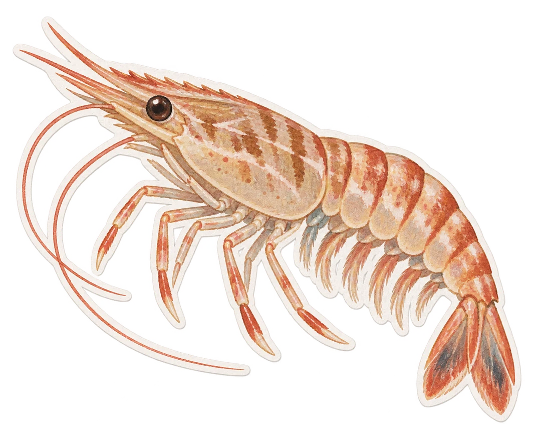 La crevette caramote (Melicertus kerathurus)