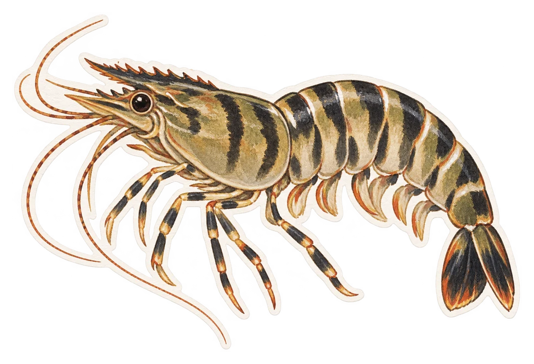 La crevette tigrée (Penaeus monodon)