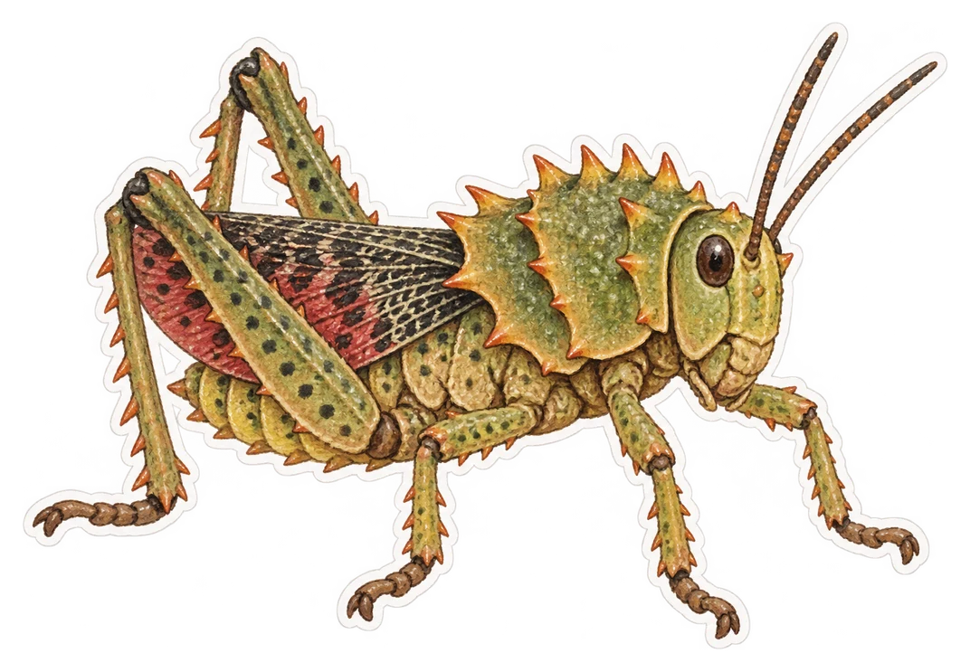 Le criquet à armure (Acanthoplus discoidalis)