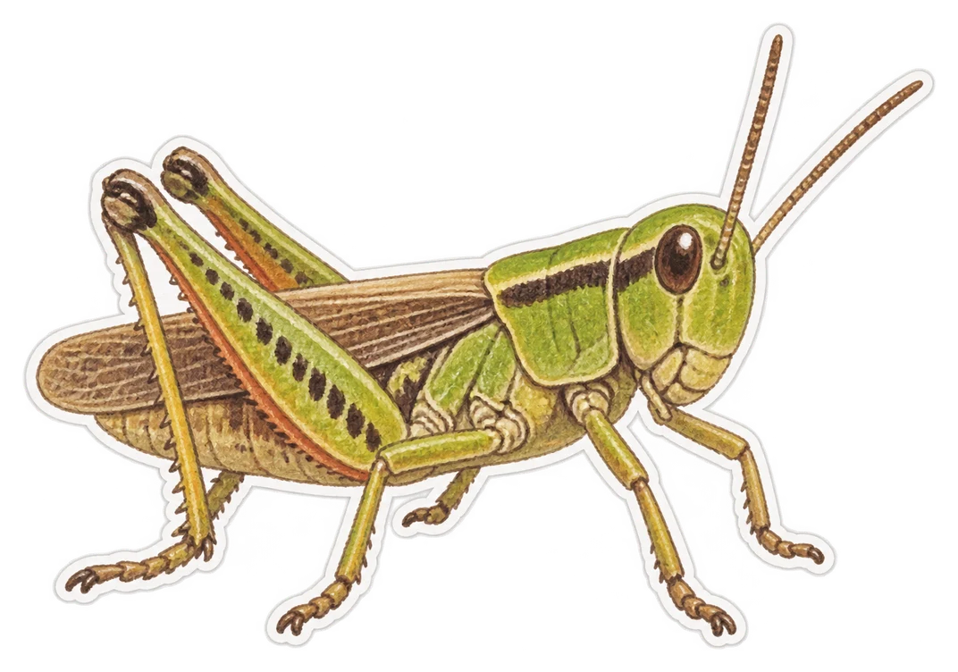 Le criquet des pâtures (Pseudochorthippus parallelus)