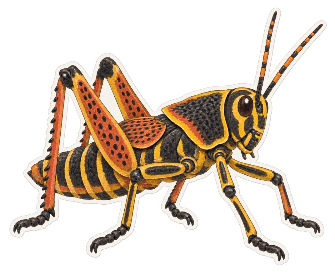 Le criquet lubber de l’Est (Romalea microptera)