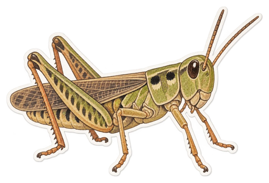 Le criquet mélodieux (Chorthippus biguttulus)