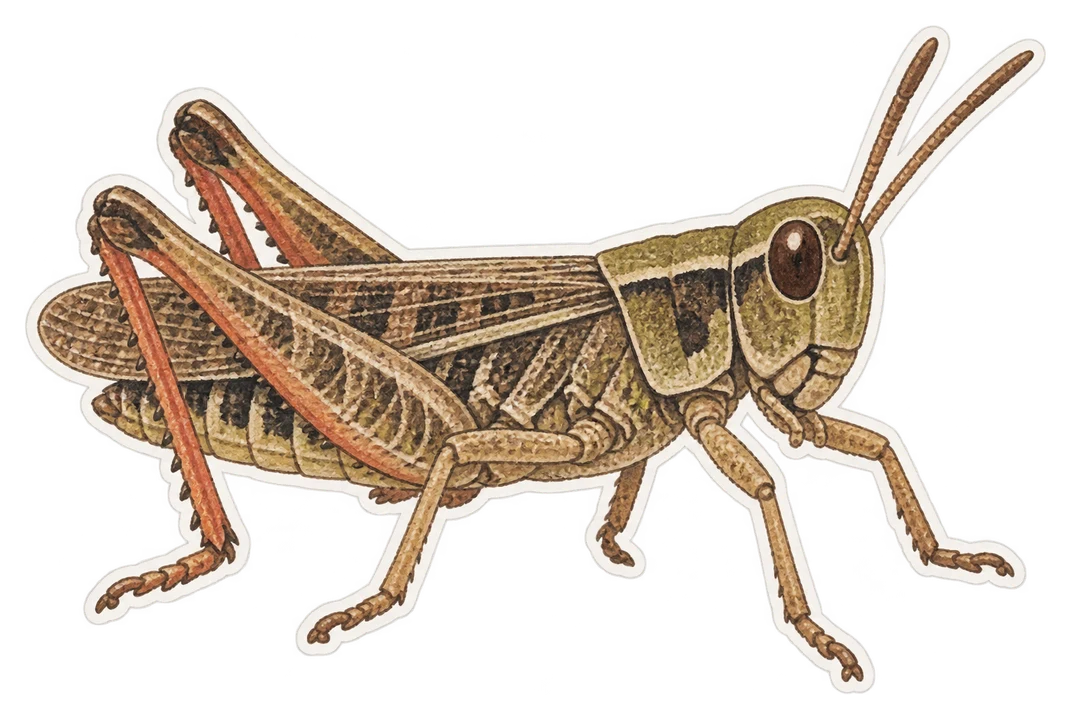 Le criquet noir-ébène (Omocestus rufipes)