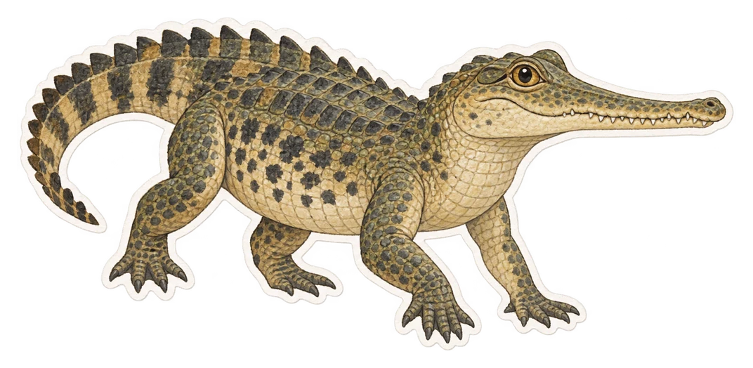 Le crocodile à museau allongé d'Afrique occidentale (Mecistops cataphractus)