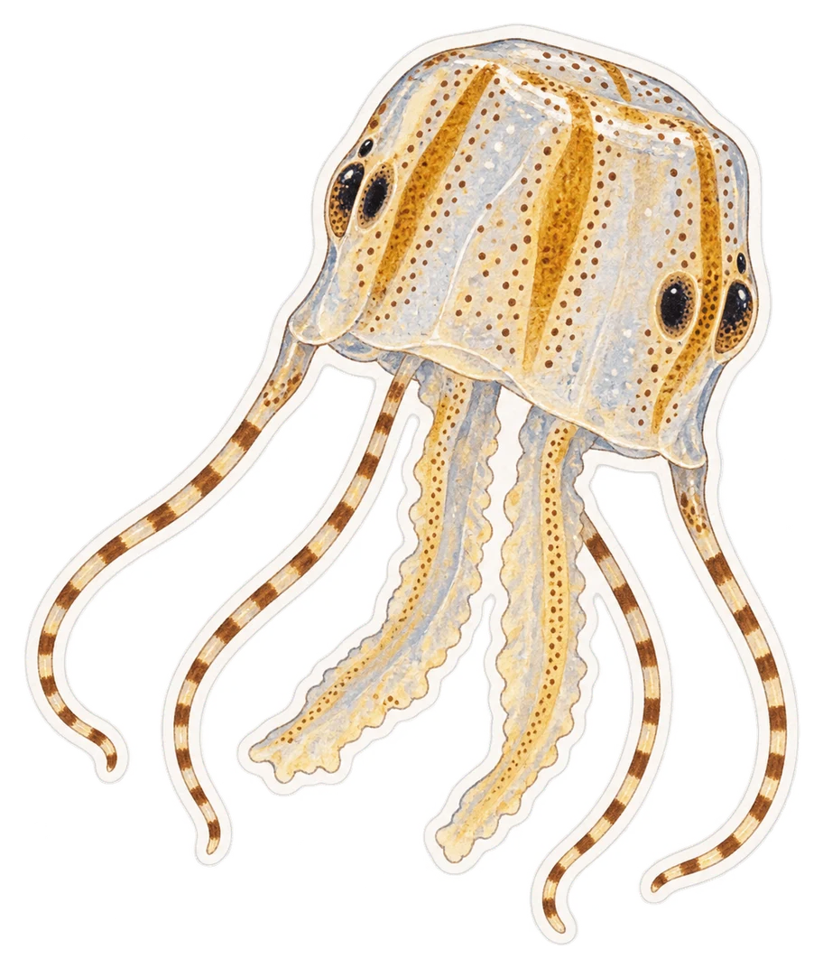 La cuboméduse méditerranéenne (Carybdea marsupialis)