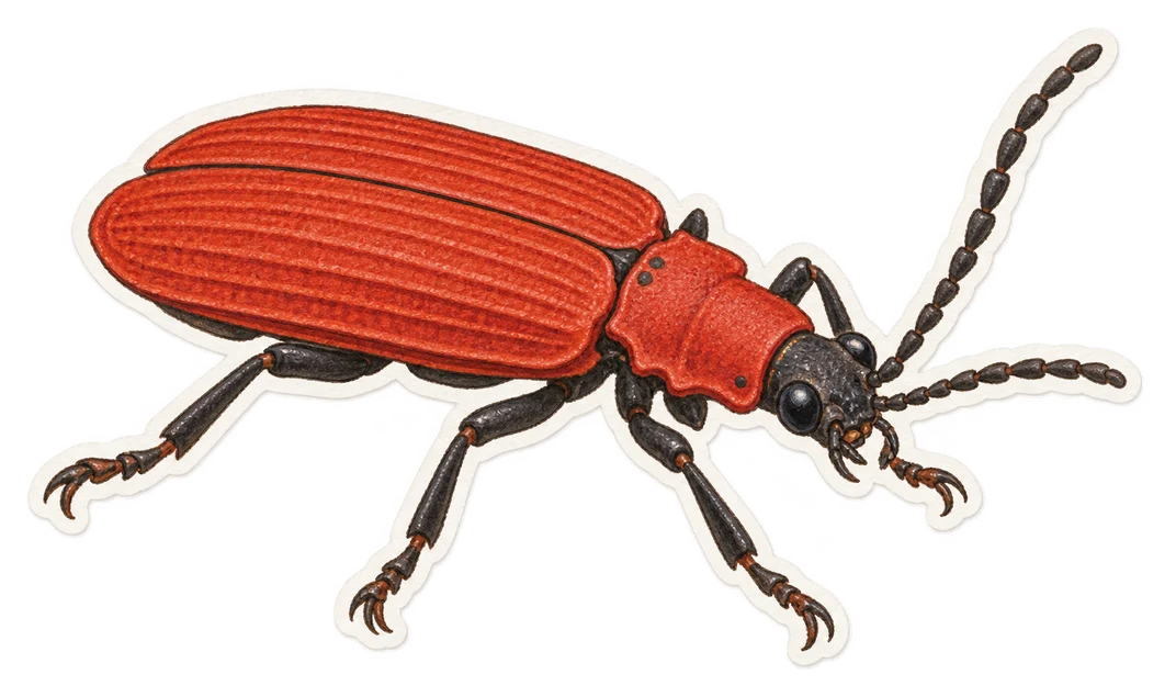 Le cucujide cinnabre (Cucujus cinnaberinus)
