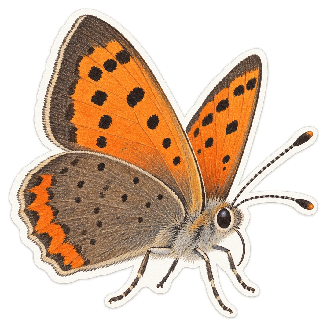 Le cuivré commun (Lycaena phlaeas)