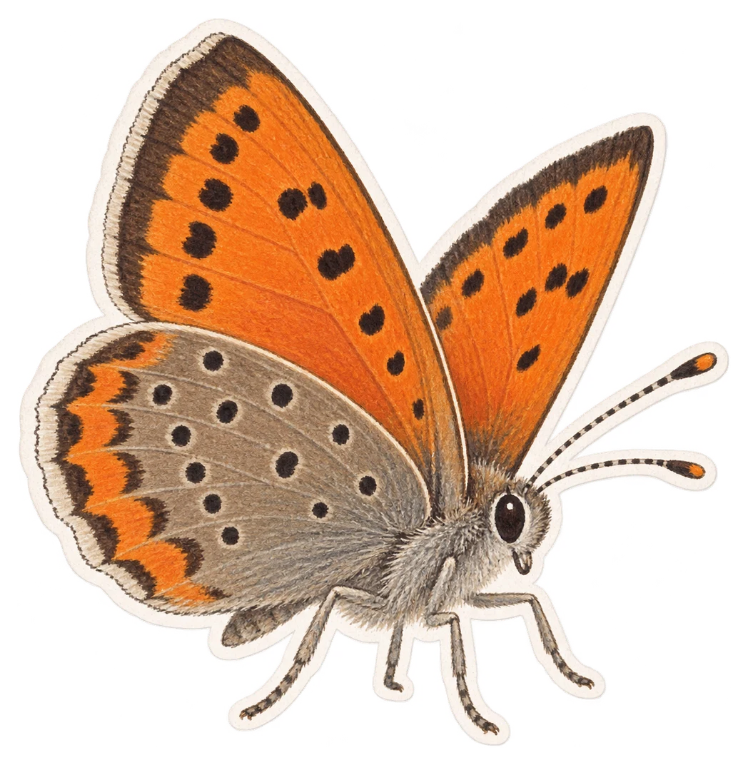 Le cuivré écarlate (Lycaena hippothoe)