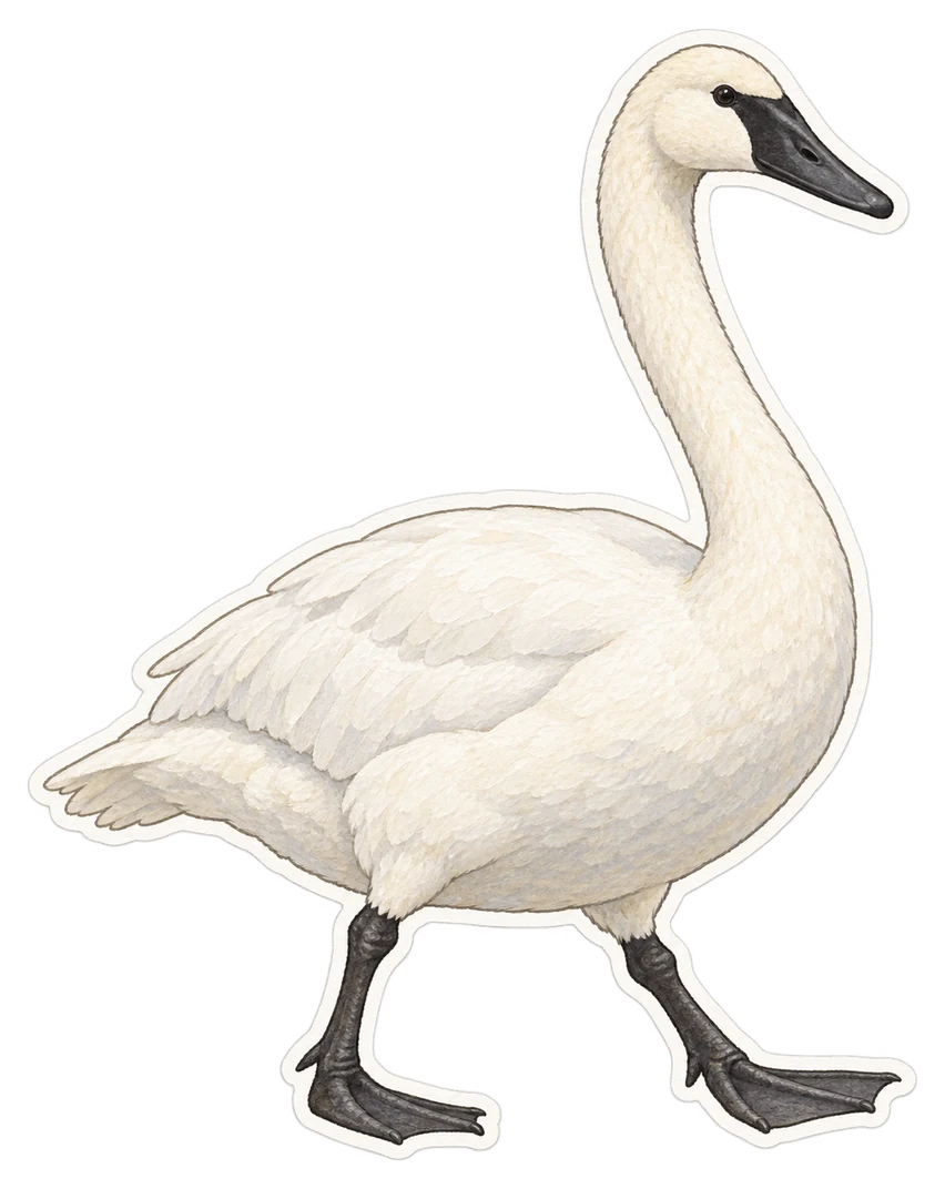 Le cygne trompette (Cygnus buccinator)