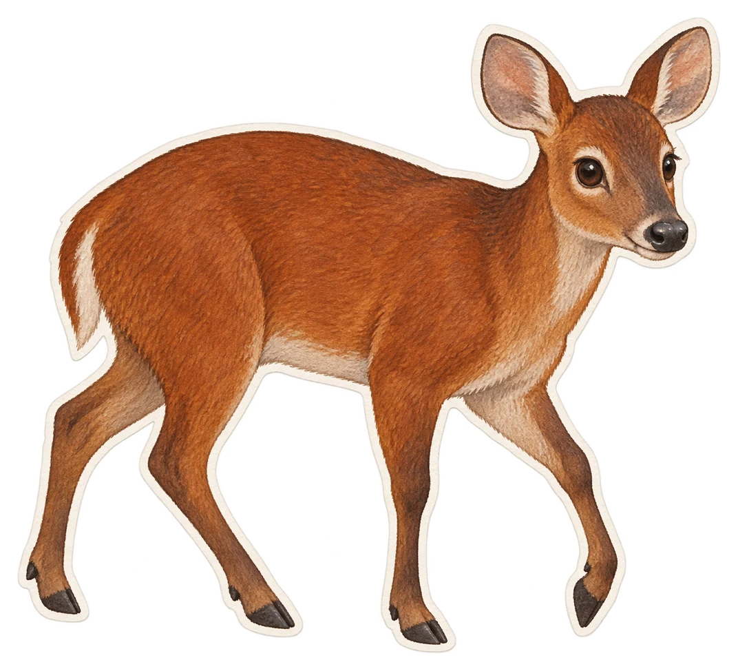 Le daguet rouge (Mazama americana)