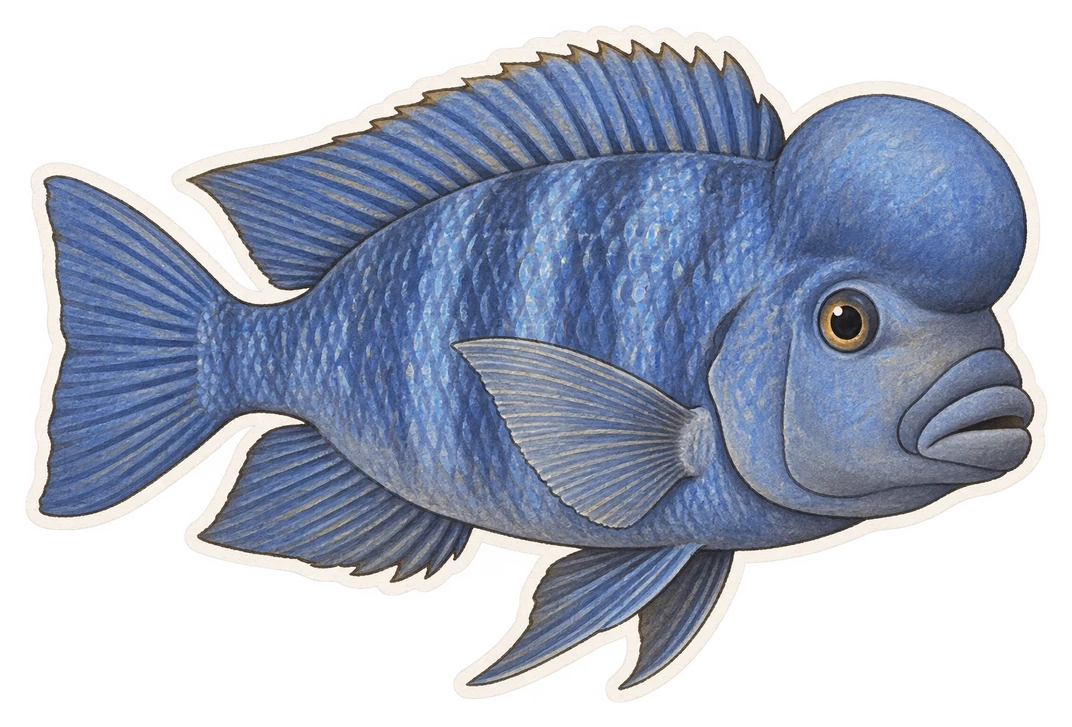 Le dauphin bleu du Malawi (Cyrtocara moorii)