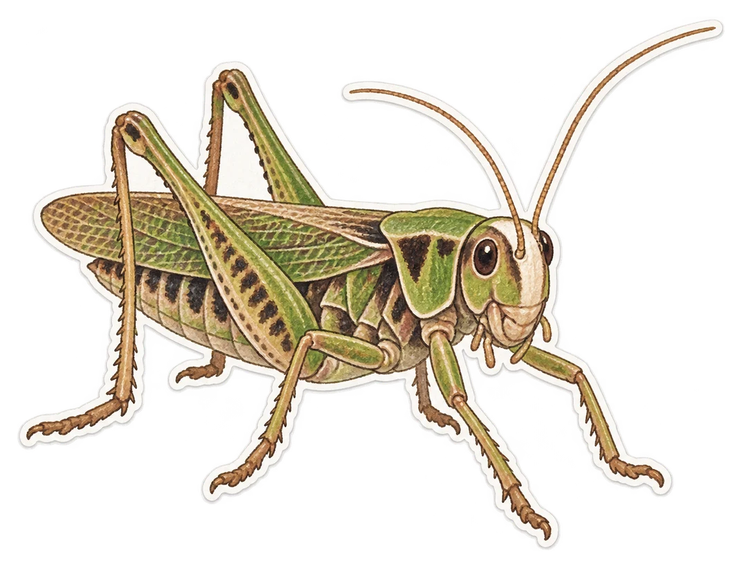 Le dectique à front blanc (Decticus albifrons)