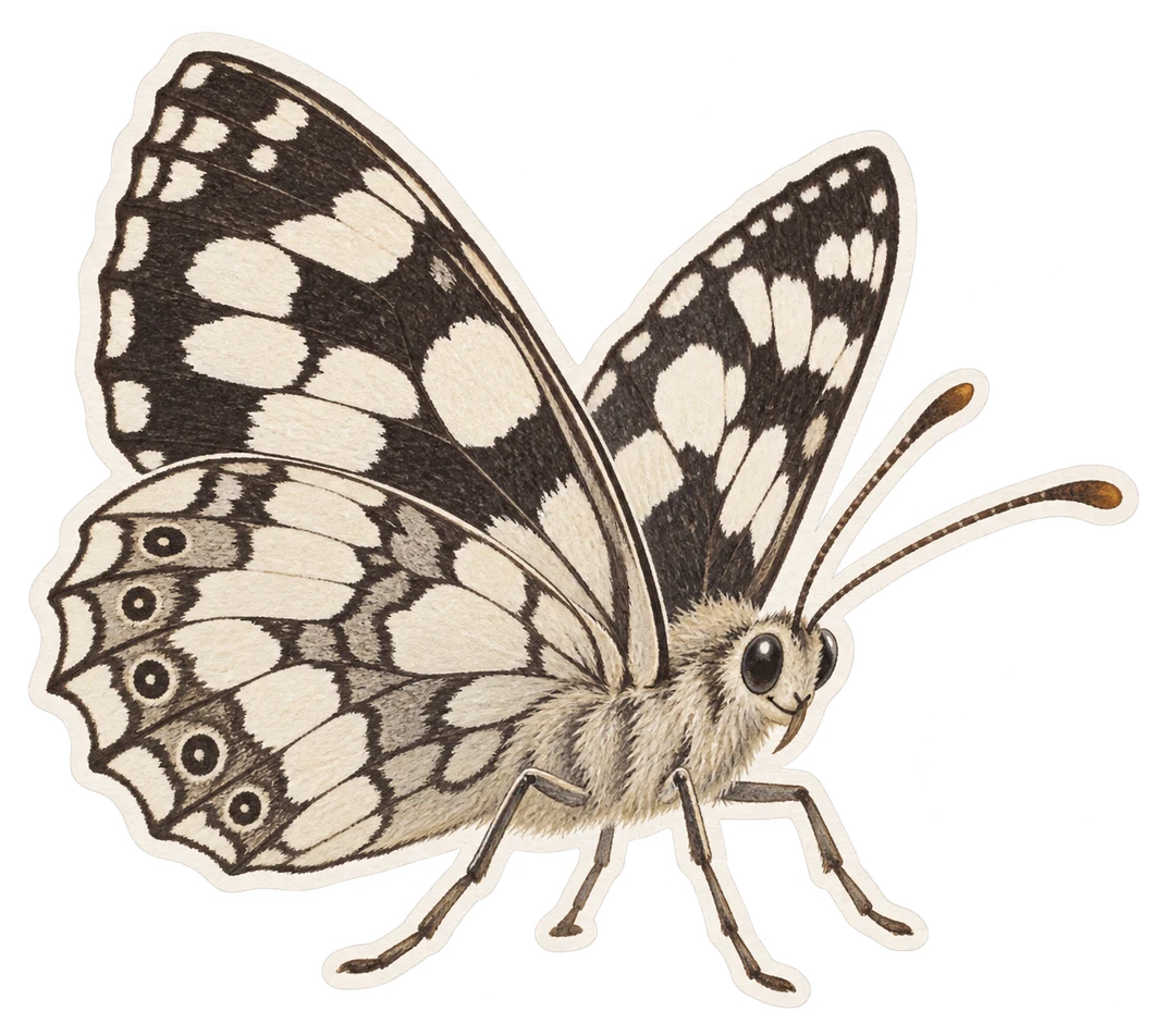 Le demi-deuil (Melanargia galathea)