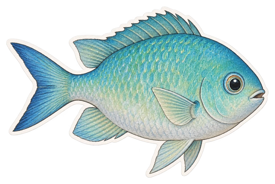 La demoiselle bleu-vert (Chromis viridis)