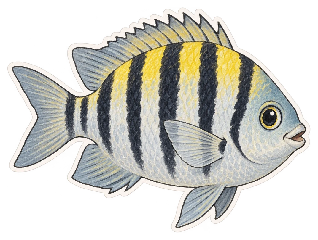La demoiselle sergent-major (Abudefduf saxatilis)