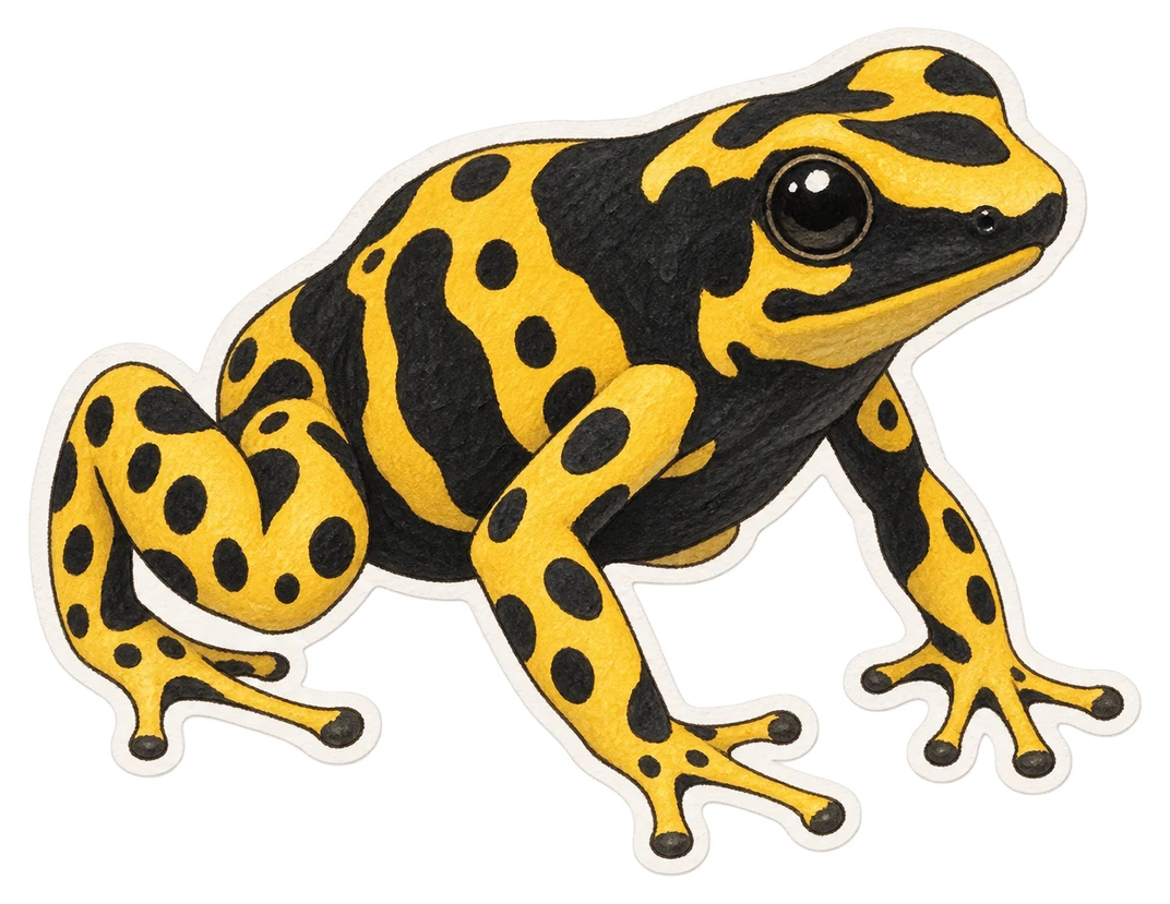 Le dendrobate à bandes jaunes (Dendrobates leucomelas)