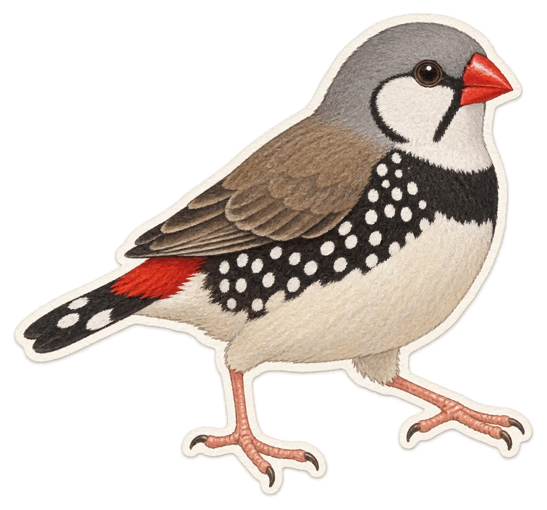 Le diamant de Bicheno (Taeniopygia bichenovii)