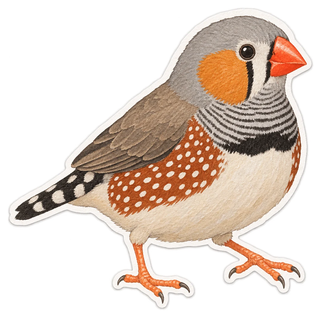 Le diamant mandarin (Taeniopygia guttata)