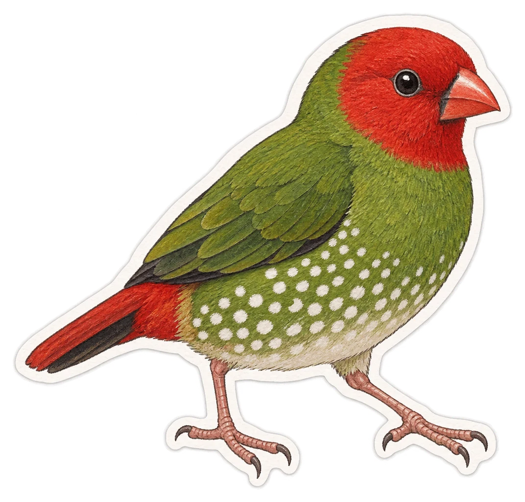 Le diamant psittaculaire (Erythrura psittacea)