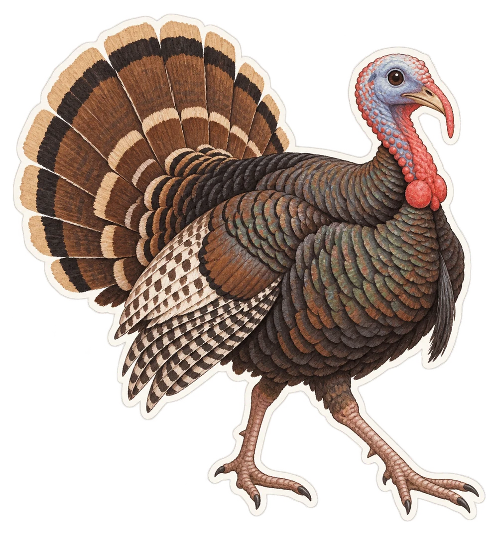 Le dindon sauvage (Meleagris gallopavo)