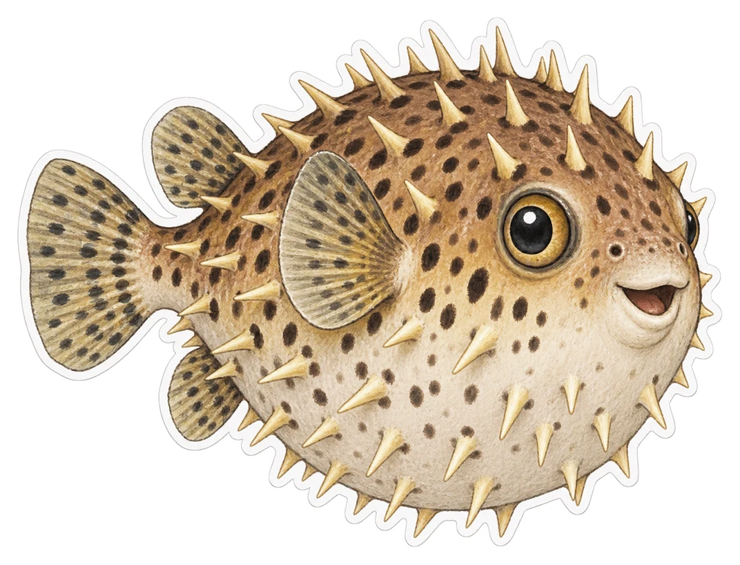 Le poisson-hérisson tacheté (Diodon holocanthus)