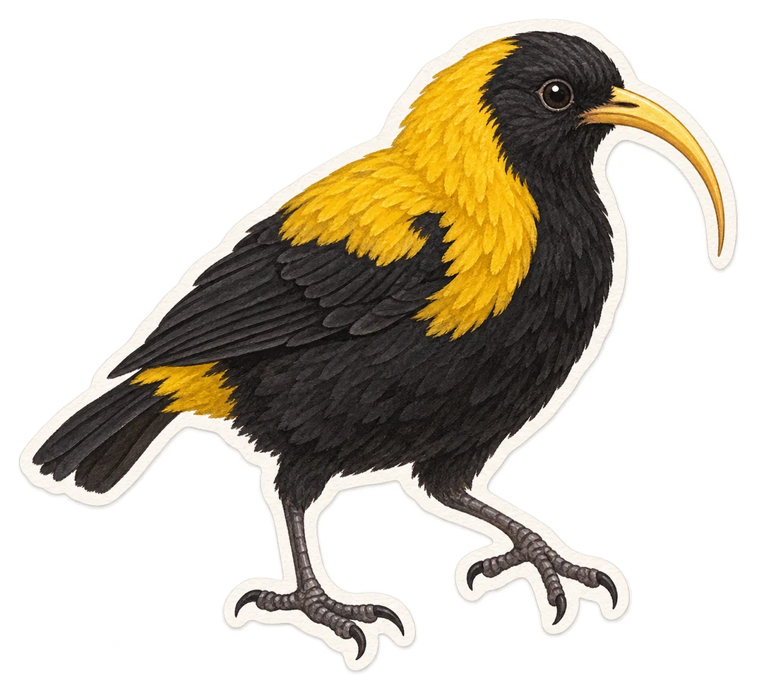 Le drépanide mamo (Drepanis pacifica)