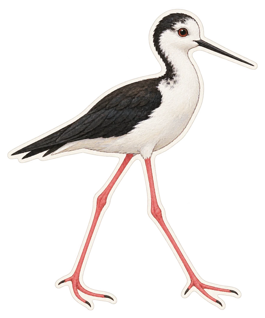 L'échasse blanche (Himantopus himantopus)