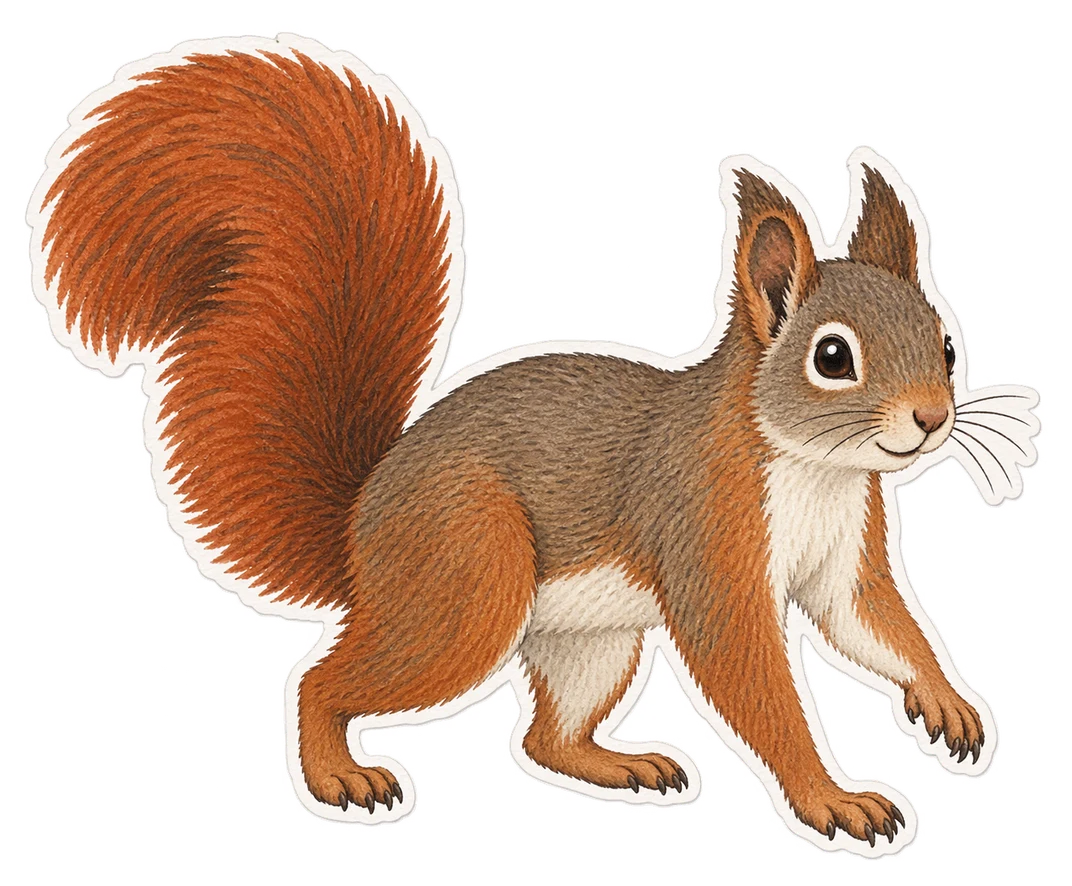 L'écureuil à queue rouge (Sciurus granatensis)