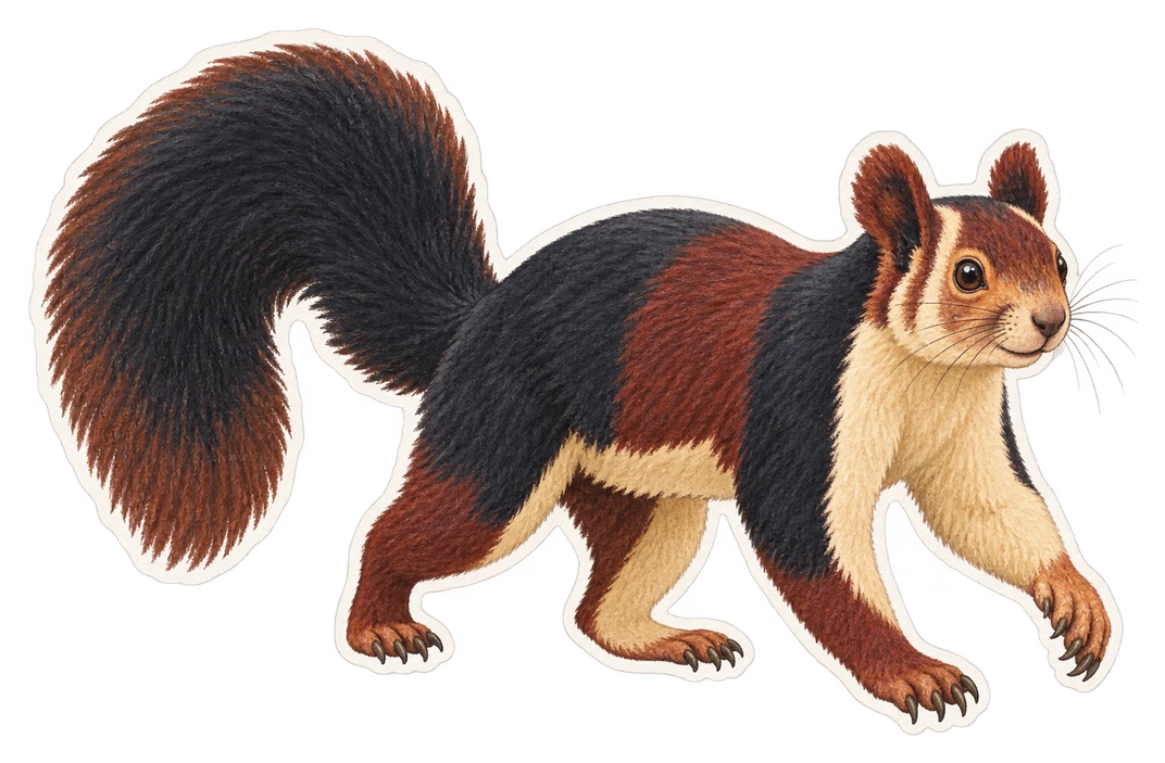 L'écureuil géant oriental (Ratufa bicolor)